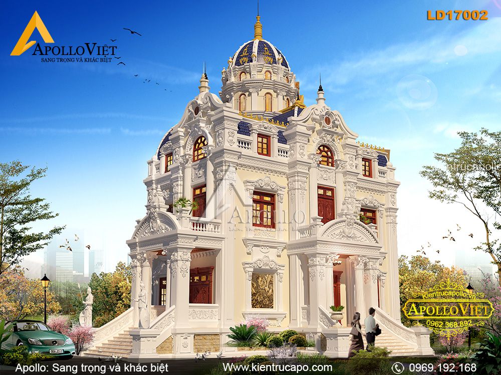 Mẫu dinh thự bề thế thu hút người nhìn (LD17002)